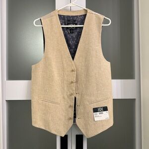 Linen-Blend Men's Tan Vest